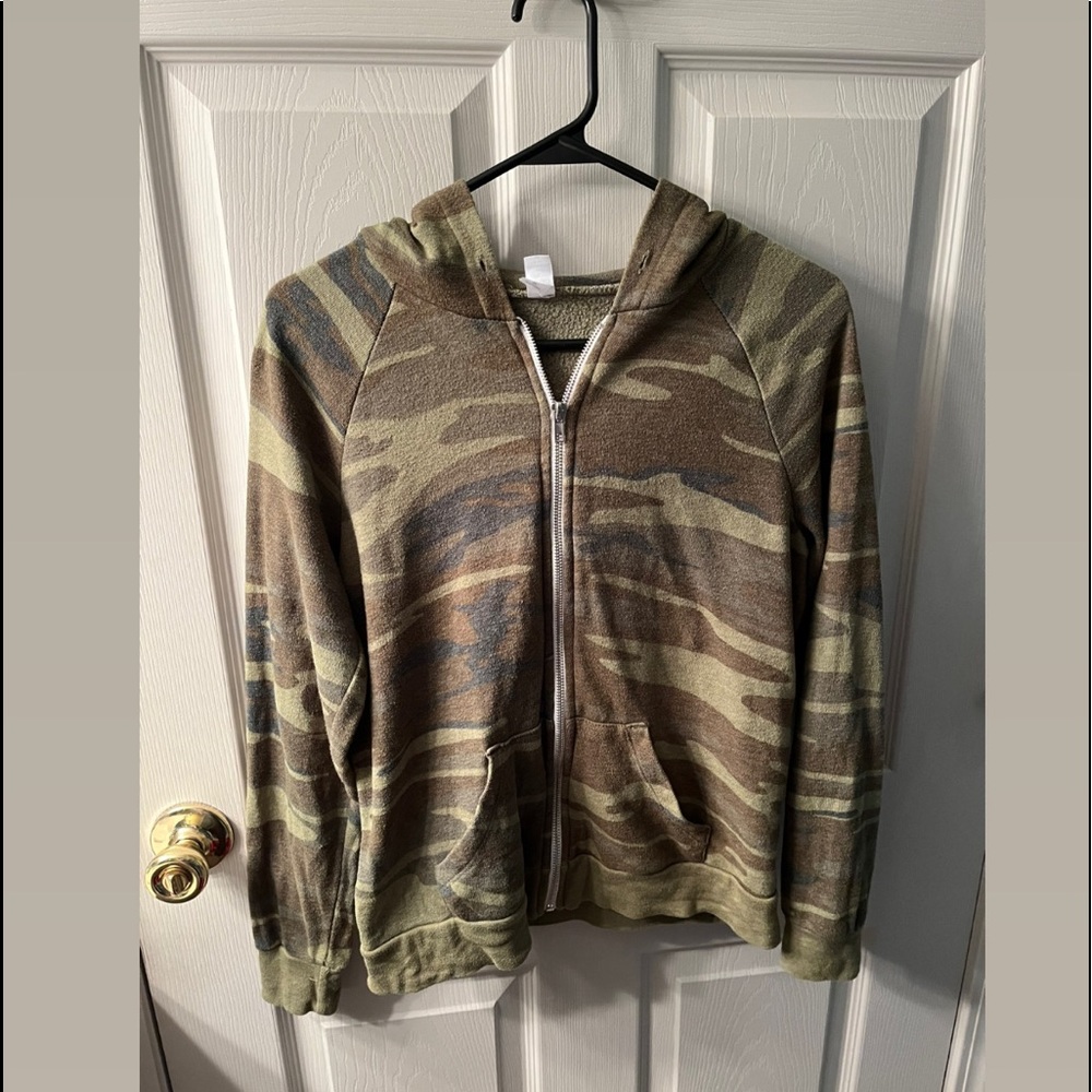 Camo Zip Up Hoodie, Size: S - Picture 1 of 2